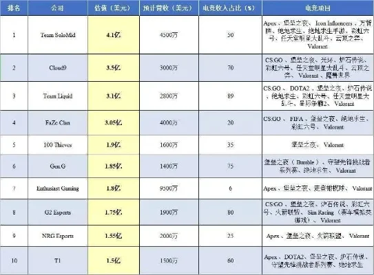 竞技类游戏加盟排行榜-全球电竞加盟排行分析