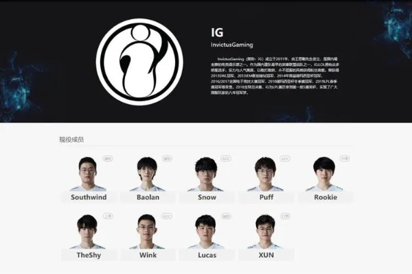 IG战队成员全解析,揭秘冠军选手的成长之路
