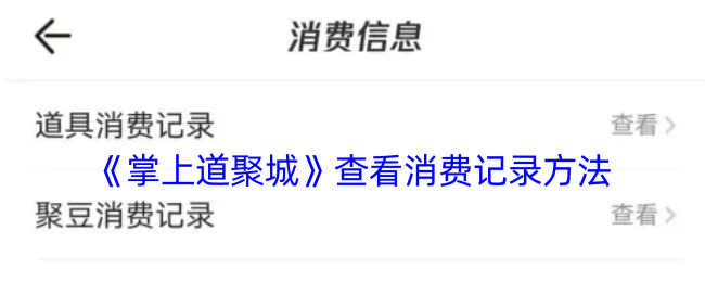 掌上道聚城消费记录查询指南