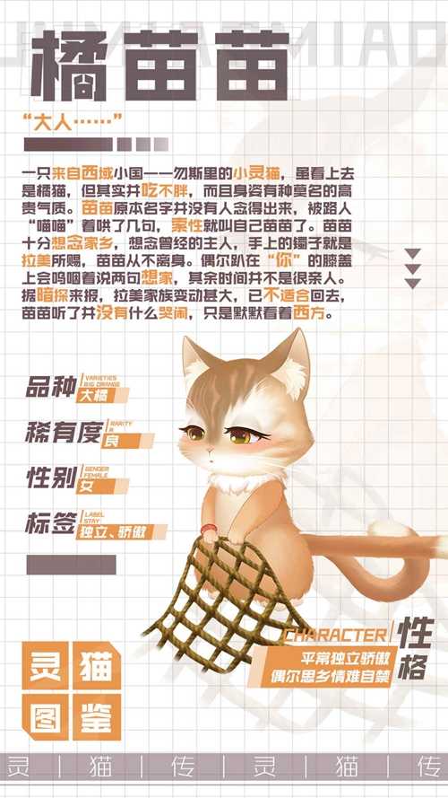 灵猫传优雅灵猫橘苗苗属性图鉴