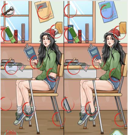 疯狂梗传美女找不同50通关攻略：细致观察，轻松过关