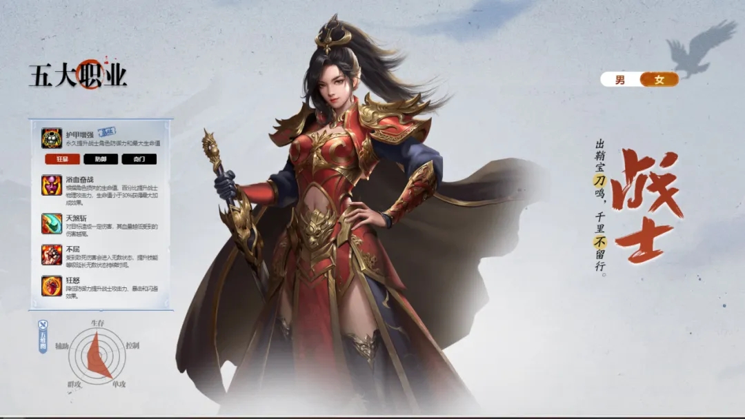 王者征途战士狂暴守护怎么选