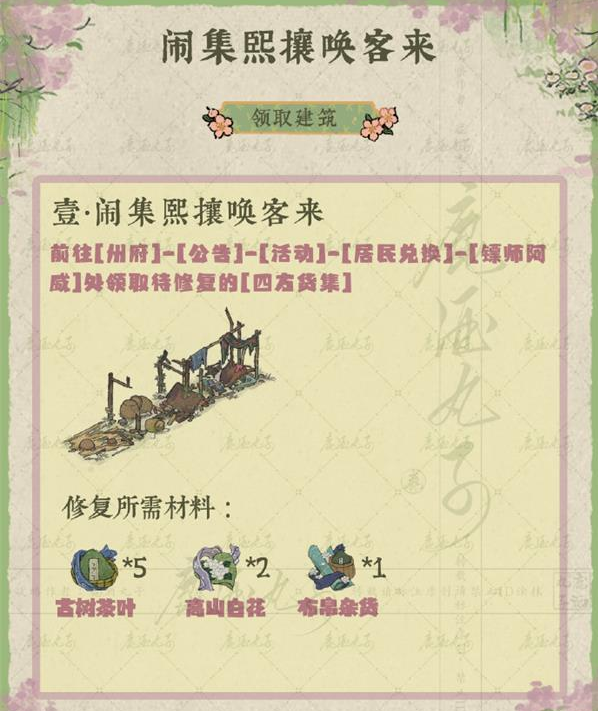 江南百景图闹集熙攘唤客来玩法全解析